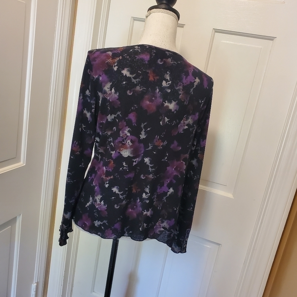 J.Jill Floral Lightweight Cardigan size LP - Picture 4 of 9